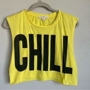 Forever 21 CHILL Cropped Muscle Shirt